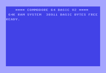 The C64 start-up screen