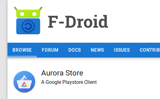 Aurora Store  F-Droid - Free and Open Source Android App Repository