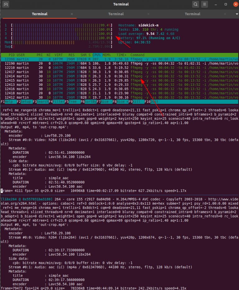 ffmpeg map multiple streams to single stream